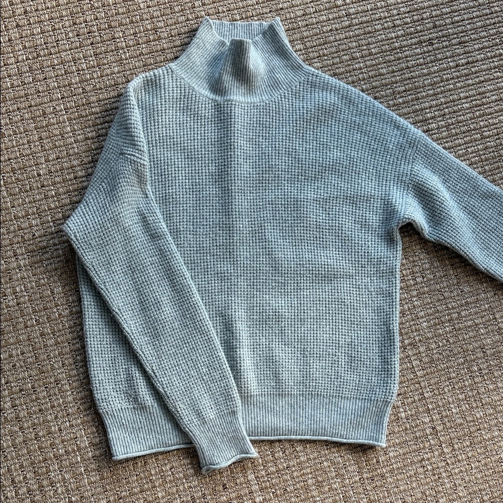 White + Warren Light Gray Turtleneck Sweater